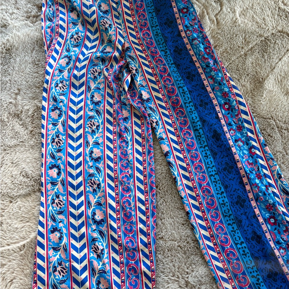 Zara Satin Effect Printed Wide-Leg Pants size Medium - Picture 4 of 5